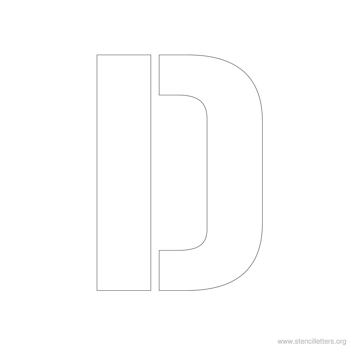 Large Stencil Letters Style #1 D Large Stencil Letters Style #1 D
