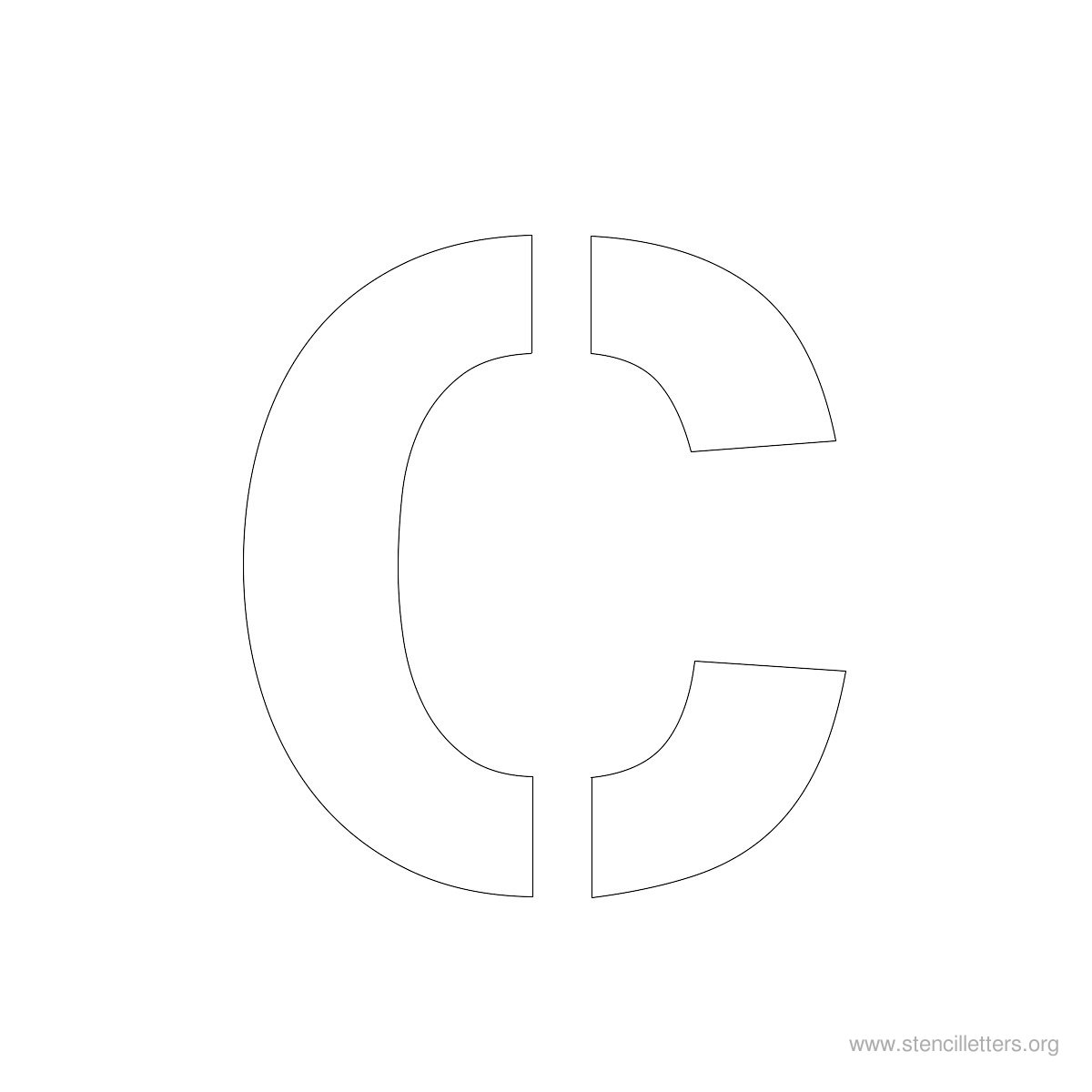 Large Stencil Letters Style #2 C