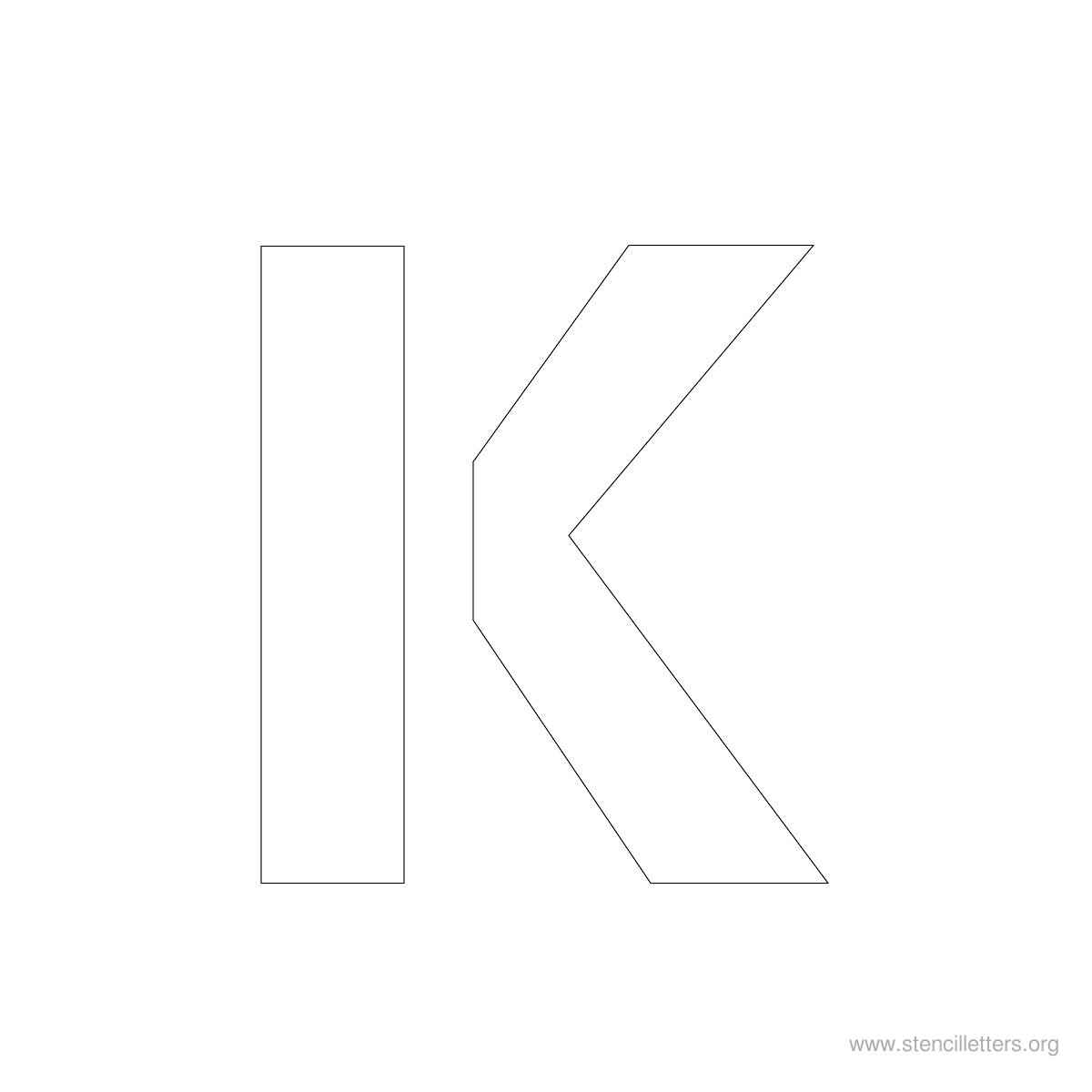 Large Stencil Letters Style #2 K