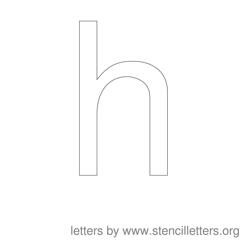 Lowercase Letter Stencil Large H Lowercase Letter Stencil Large H