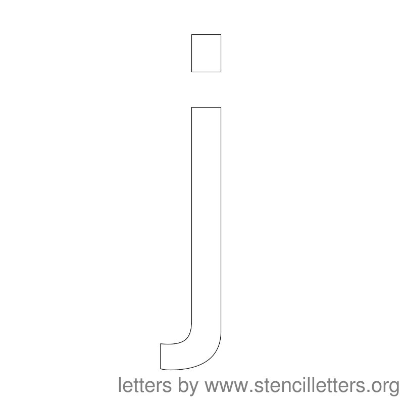 Lowercase Letter Stencil Large J Lowercase Letter Stencil Large J