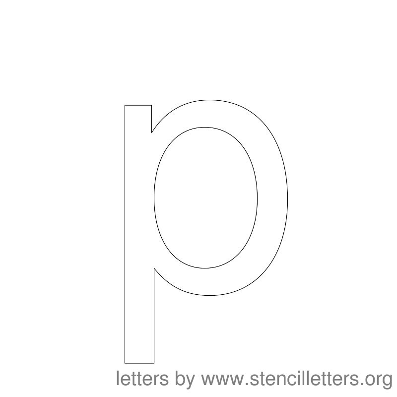 Lowercase Letter Stencil Large P Lowercase Letter Stencil Large P
