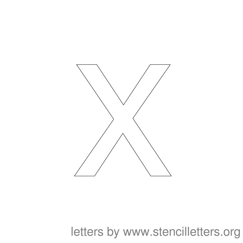 Lowercase Letter Stencil Large X Lowercase Letter Stencil Large X