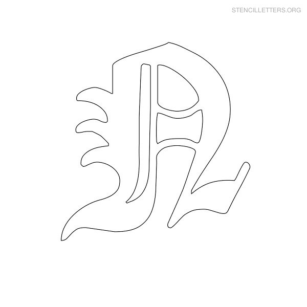 Stencil Letter Old English N