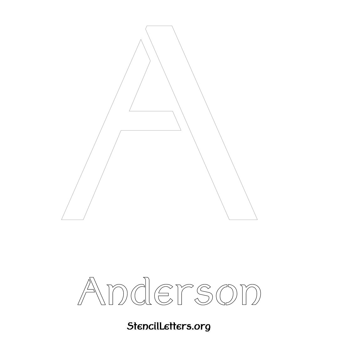 Anderson printable name initial stencil in Ancient Lettering