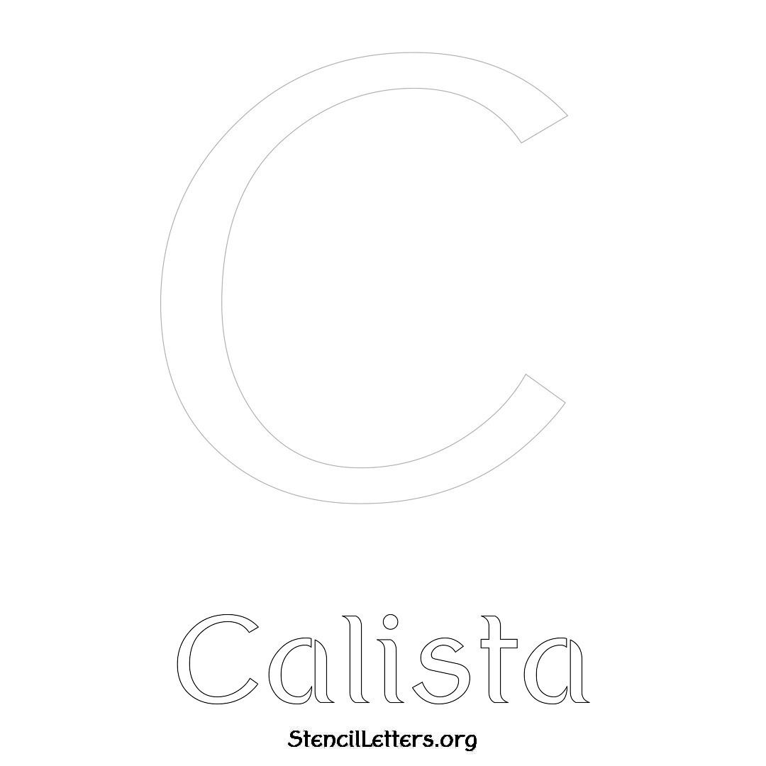 Calista printable name initial stencil in Ancient Lettering