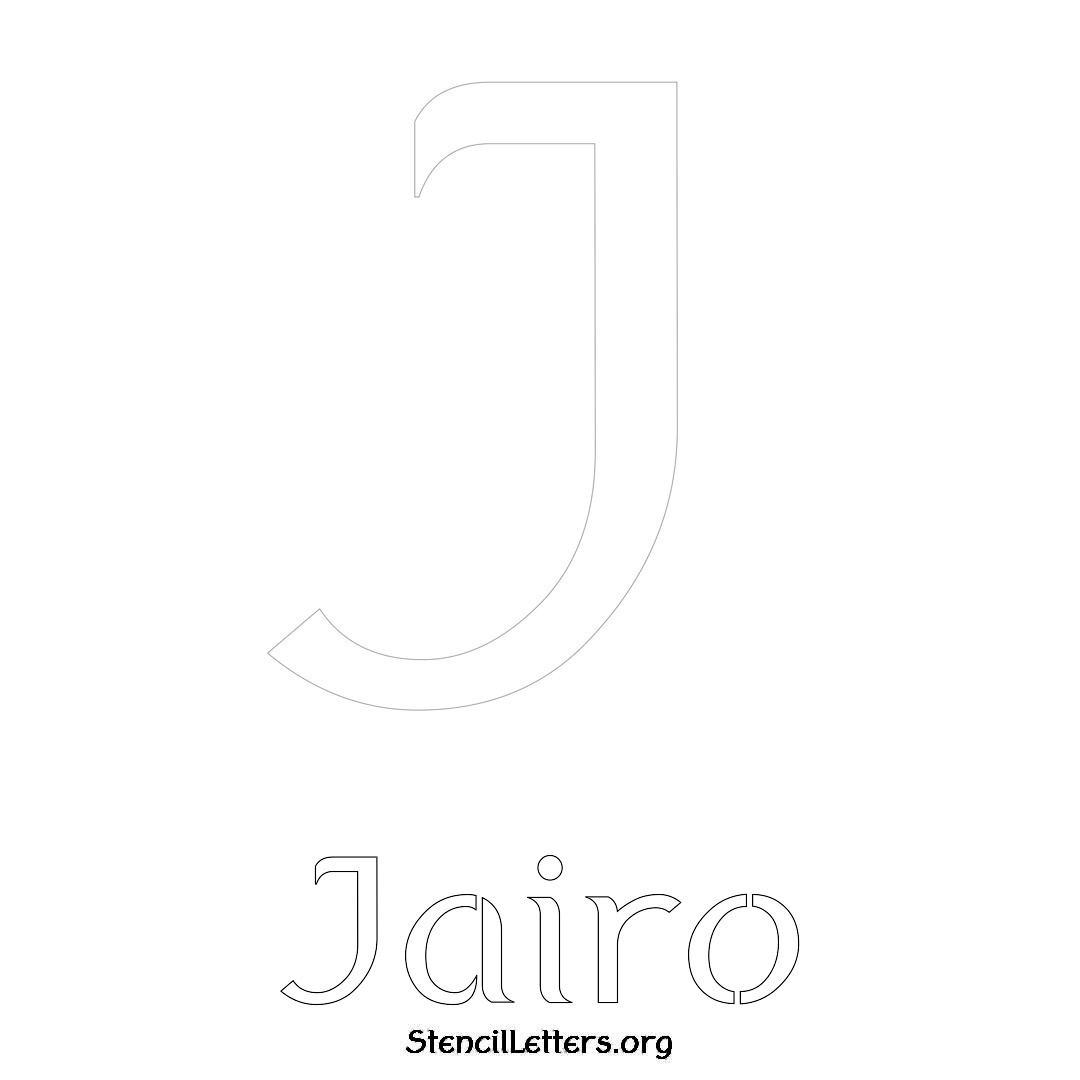 Jairo printable name initial stencil in Ancient Lettering