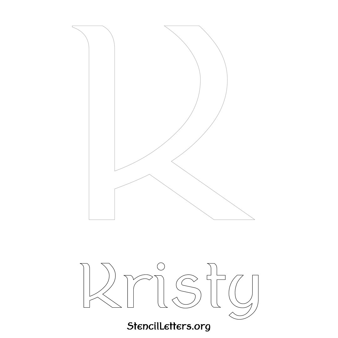 Kristy printable name initial stencil in Ancient Lettering