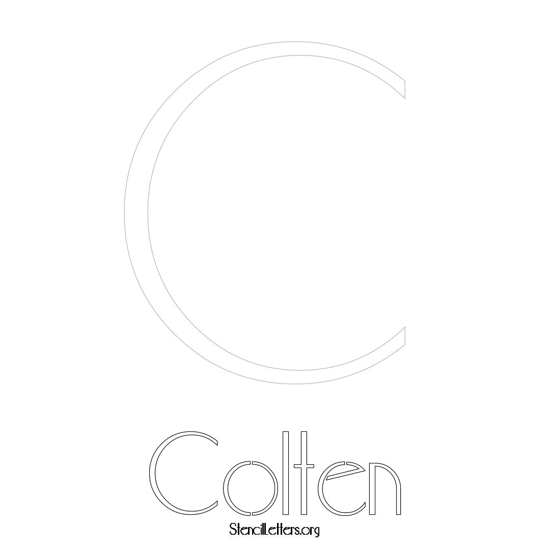 Colten printable name initial stencil in Art Deco Lettering