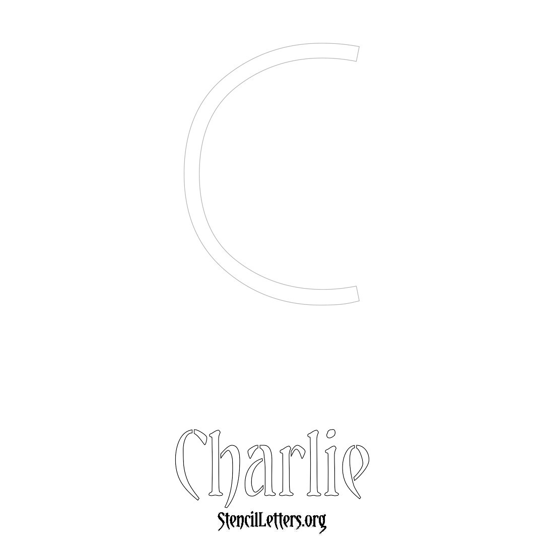 Charlie printable name initial stencil in Simple Elegant Lettering