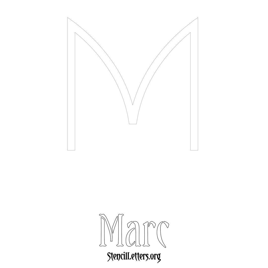 Marc printable name initial stencil in Simple Elegant Lettering