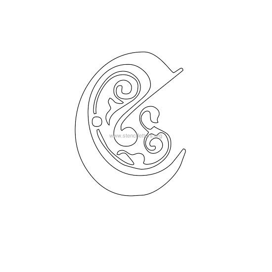 floral wall stencil letter c