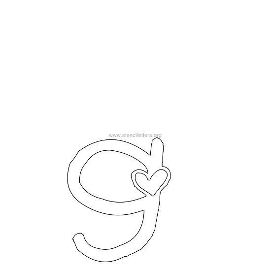 heart design stencil letter g