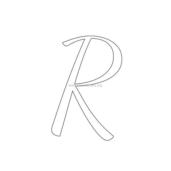 uppercase wedding stencil letter r