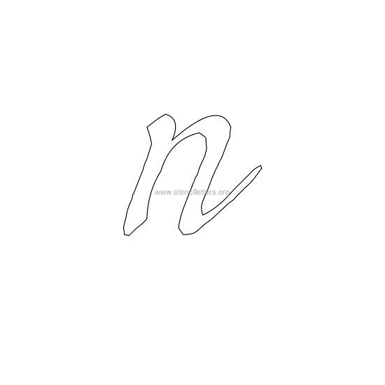 lowercase calligraphy wall stencil letter n