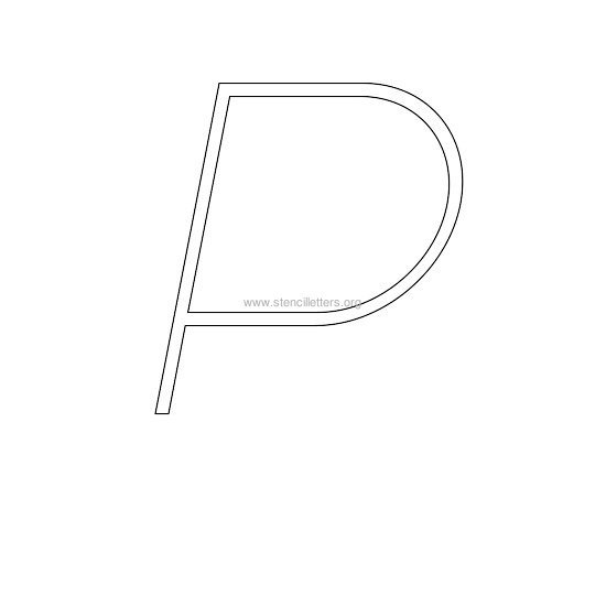uppercase italic wall stencil letter p