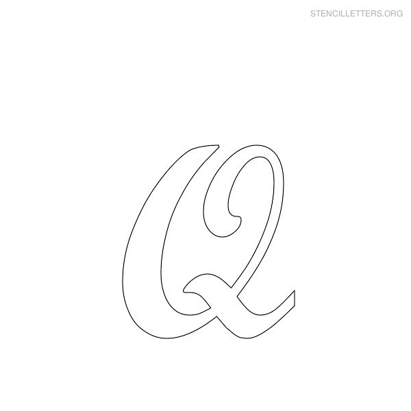 Stencil Letter Cursive Q Stencil Letter Cursive Q