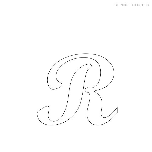 Stencil Letter Cursive R Stencil Letter Cursive R