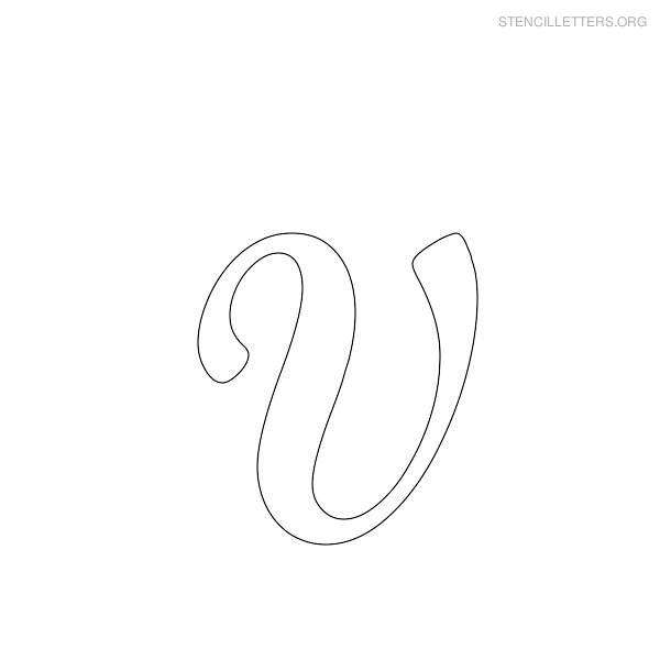 Stencil Letter Cursive V