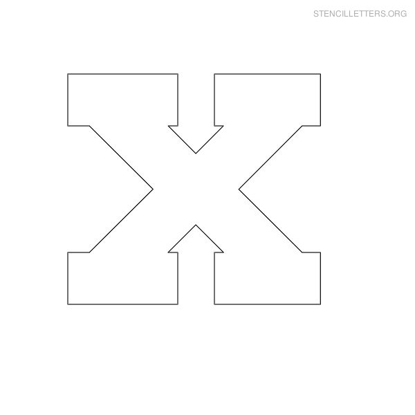 Stencil Letter Block X Stencil Letter Block X