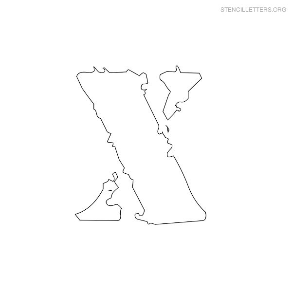 Stencil Letter Bubble X Stencil Letter Bubble X