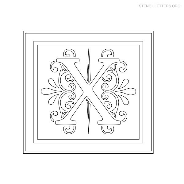 Stencil Letter Decorative X Stencil Letter Decorative X
