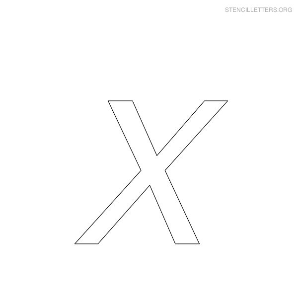 Stencil Letter Italic X Stencil Letter Italic X