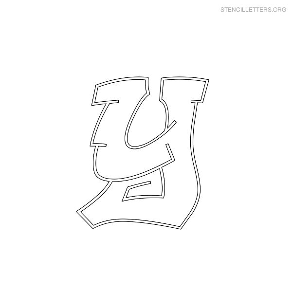 Stencil Letter Graffiti Y Stencil Letter Graffiti Y