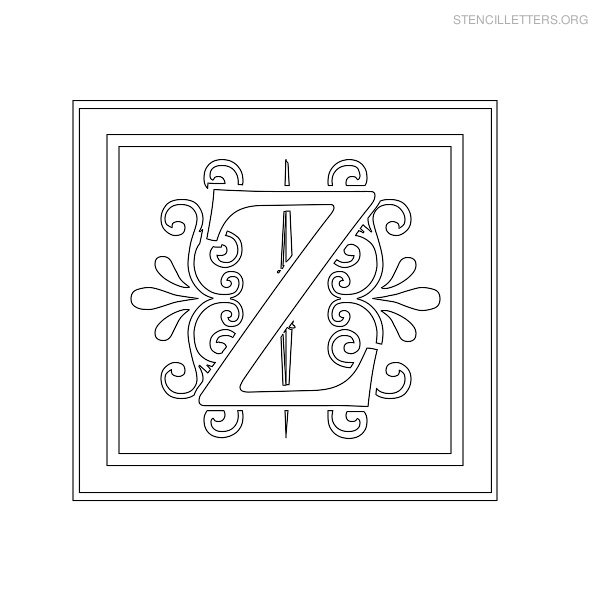 Stencil Letter Decorative Z Stencil Letter Decorative Z